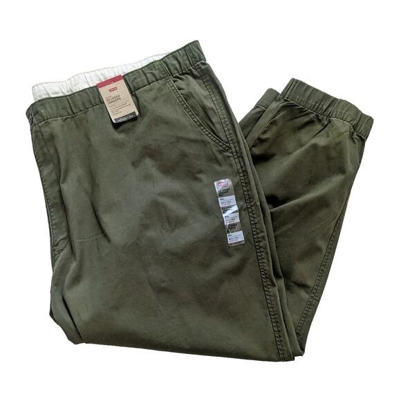 NEW Levis XX Chino Joggers Mens 5XL Stretch Tapered Green Drawstrings Pants - Picture 1 of 8
